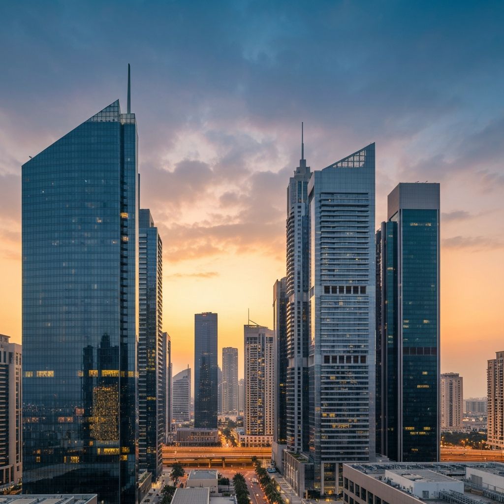 Global city skyline representing Tara Hospitality Group's international reach